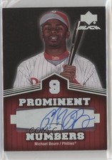 2007 Upper Deck Black Prominent Numbers 32/45 Michael Bourn #PN-MB Auto 0f8