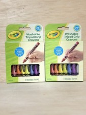 Lot 2-Crayola Washable Tripod Grid Crayons - Ages 24 Months  box of 8 Ea