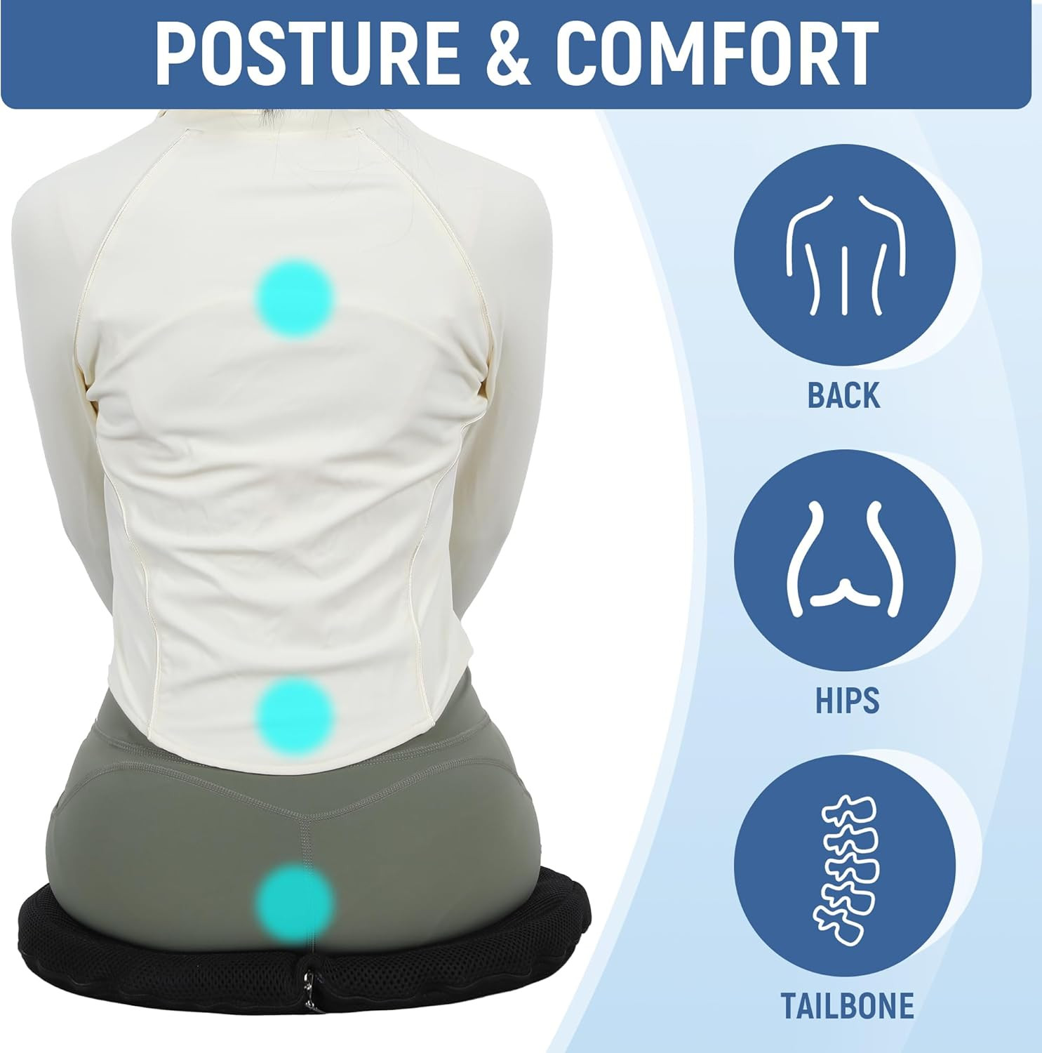 Portable Foldable Travel Seat Cushion,Thick Airplane Seat Cushion for Long Fligh