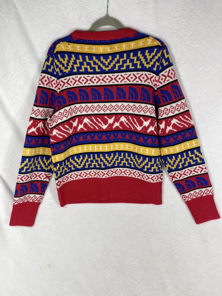 NORTH FACE Men's Brown Label Sweater 100% Wool Geometric Aztec Ski L TNF Vintage - Image 3 of 4