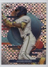 2025 Topps Finest Uncommon Checkerboard Refractor Jackson Chourio #112 1qd8