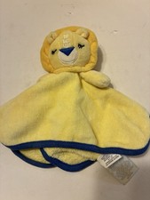 Cloud Island Lion Security Blanket Yellow Blue Trim