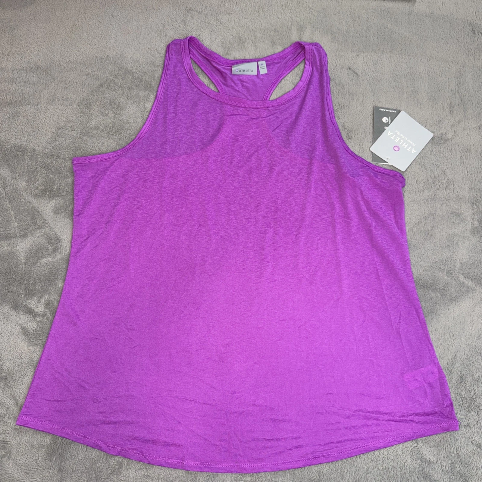Athleta Fastest Track Tank XL Magenta Unstinkable Racerback Workout Top NWT