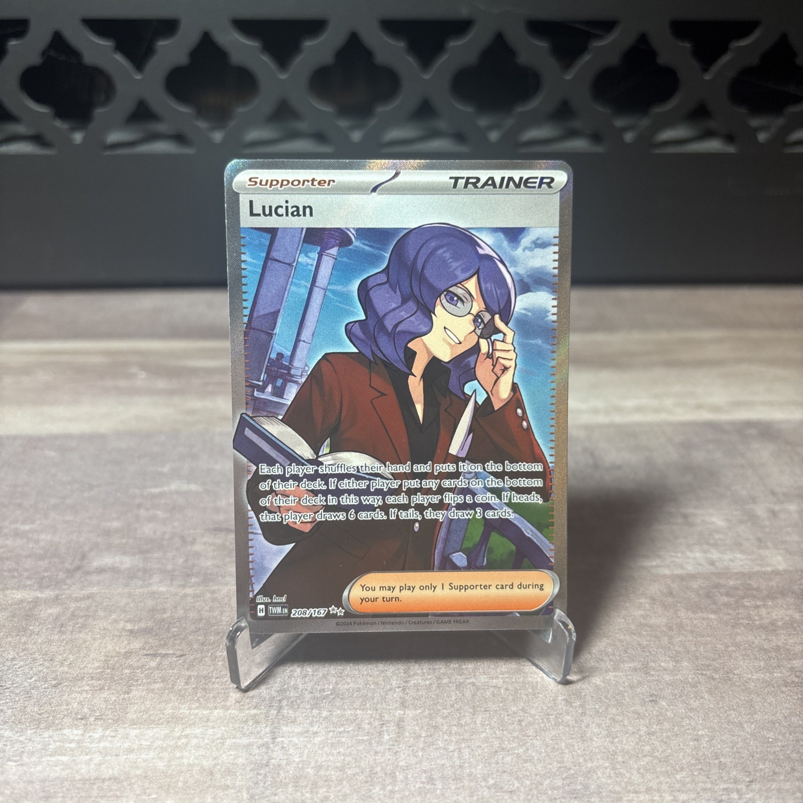 Lucian Full Art Trainer #208/167  SV06: Twilight Masquerade NM Pokemon Card TCG