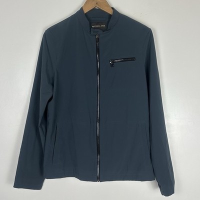 Mitchell Evan Tech Zip Up Comfy Jacket Size Large Made USA Blue Gray NEW