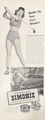 #ad 1940 Vintage Original Rare Simoniz Car Cleaner Golfing Golf Beautiful Woman AD $23.99