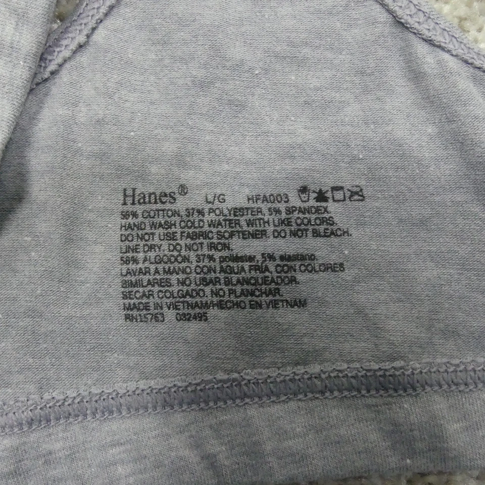 Hanes Sports Bras Womens Large Gray Teal Wireless Racerback Pullover 3 Pack - Image 3 of 4