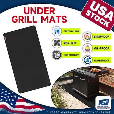 90''x48'' Fireproof Under Grill Mat Protector for Outdoor Smoker Decks and Patios