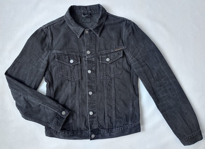 Nudie Jeans Billy Denim Jacket Men M / L Trucker Black Rinsed Jeansjacke Schwarz