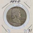 1954-D Denver Mint Silver Franklin Half Dollar Coin