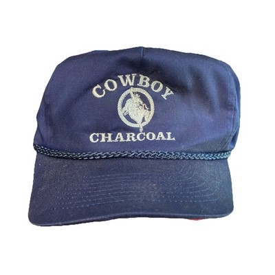 Vintage Cowboy Charcoal Snapback Hat Cap Western Nissin Rodeo PBR Navy FLAW