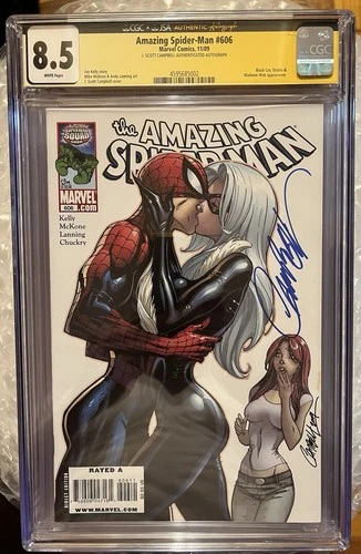 Amazing Spider-Man #606 CGC 8.5 JSA  signed By J.Scott Campbell Marvel Comics