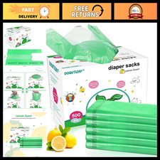 500 Count Baby Disposable Diaper Bags - Odor Control, Easy-Tie Sacks, Lemon Scen