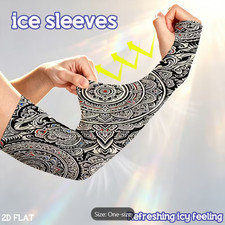 1 Pair Tattoo Arm Sleeves UV Sun Protection Cooling Sports Compression Sleeves