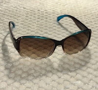 Panama Jack Crystal Studs Sunglasses - Brown & Turquoise, 100% UVA - UVB Sun
