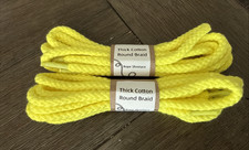 2 Pairs - Round Cotton Rope Shoe laces for Sneakers, Thick Braided Shoelaces