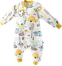 Sleeping Bag Split Leg with Removable Sleeves 2.5Tog Organic Cotton 6-24months