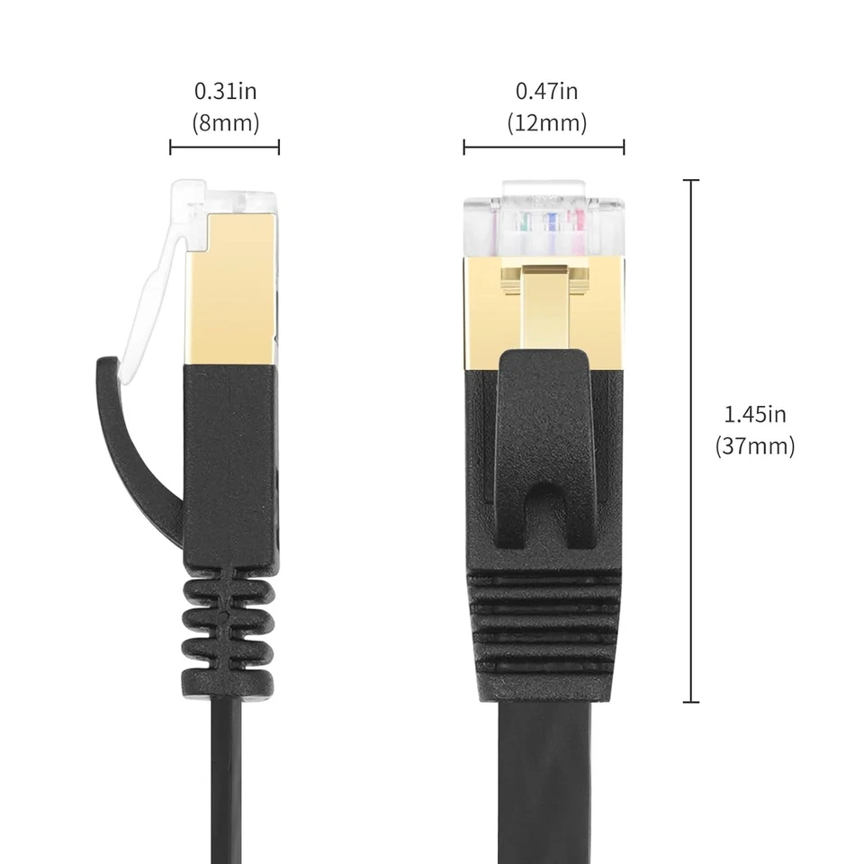 High-Class Retractable Cat 7 Flat Ethernet Network Cable 4.9 FT 1.5 M 10 Giga... - Image 3 of 4