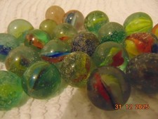 Old Glass Marbles, Cats Eye Pattern. 420gram (J)