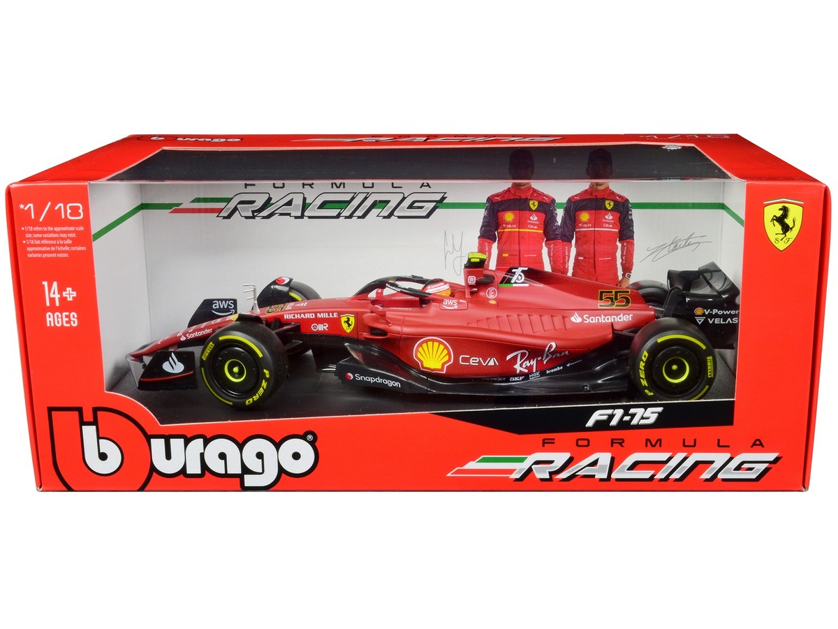Bburago 16811CS Ferrari F1-75 #55 Carlos Sainz 