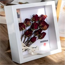 Shadow Box Frame - 3D Display for Objects Photos Crafts - Wall Mounted White