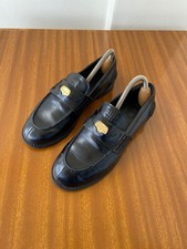 Miu Miu brushed leather penny loafers with gold-tone coins size 36 EU