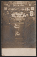 WA Seattle RPPC c.1909 COWBOYS at WILD WEST BAR by Joy Parlor 2nd Avenue ooak