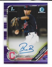 2019 Bowman Chrome Brayan Rocchio Purple REFRACTOR Autograph RC 70/250 CPA-BR