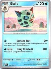 Glalie Twilight Masquerade 052/167 Uncommon Pokemon Near Mint Pokemon Card