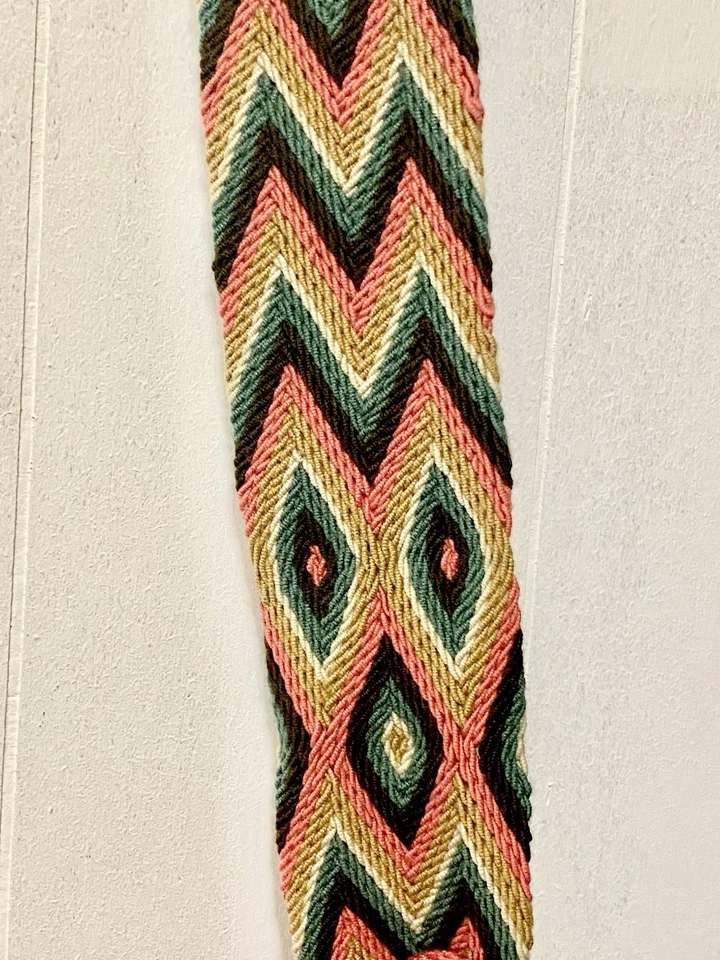 Auténtico Bolso Bandolera Wayuu Mochila Tejido a Mano Colombia Boho Tribal 13x12 Foto 4 de 4