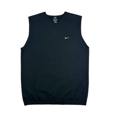 Nike Tiger Woods Golf Vest Mens Large Vintage 90s 00s Merino Wool Black