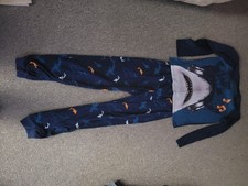 Shark Pajamas 2 Piece Set Boys Size 14-16 With Bonus Dinosaur Pj Pants