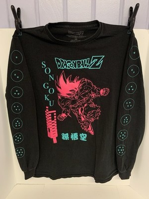 Dragon Ball Z, Long Sleeve T-Shirt  Son Goku Pink Aqua Ball Sleeves Size M/M