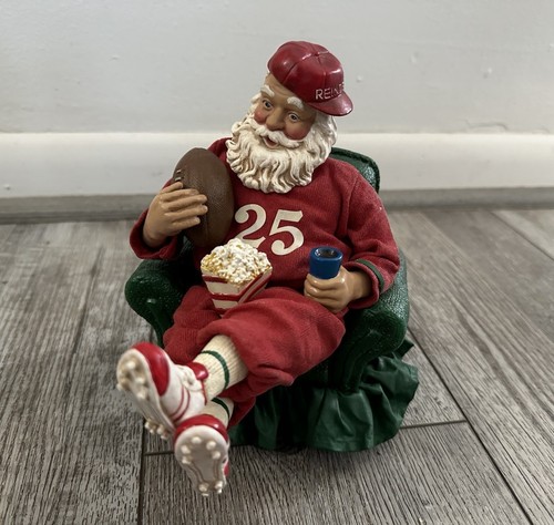 Kurt Adler Fabriche Santa Claus Christmas "Arm Chair Quarterback" 9" RARE STATUE - Picture 1 of 8