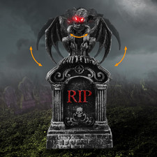 17" Halloween Animatronic Outdoor Tombstones Decorations LED Graveyard Graveston