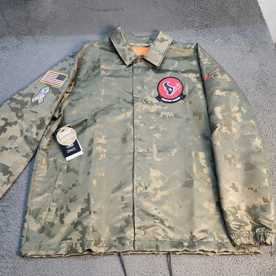 Houston Texans Jacket Mens XL Green NFL Football Camo Salute To