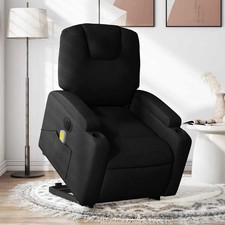 Elektrischer Massagesessel mit Aufstehhilfe Dunkelgr&uuml;n Stoff vidaXL