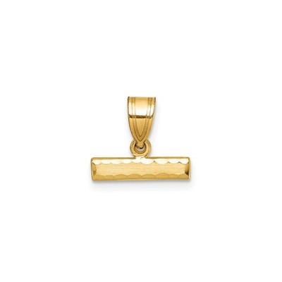 14k Gelbgold Barren Anhänger Strukturiert Rechteckig Charm für Frauen Unisex Schmuck
