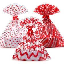 3 Pack Valentine's Day Baskets for Gifts Empty Woven Red, Ripple red, white