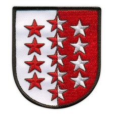 Wappen Wallis - Kantone Schweiz - Wallis Aufnäher/Abzeichen bestickt