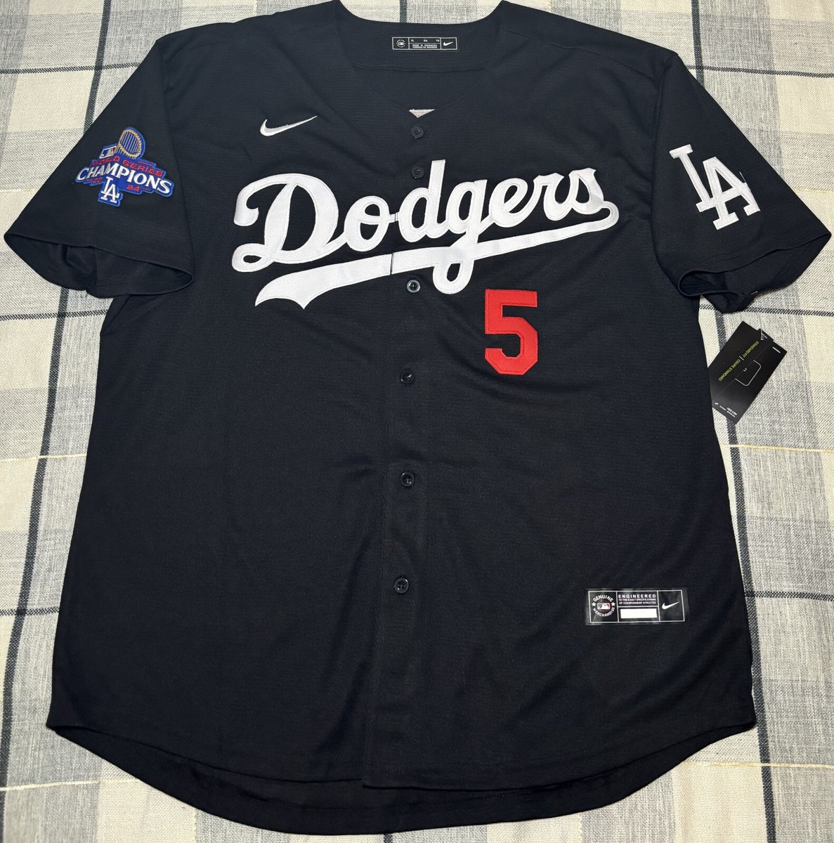 【非売品】Dodgers Freeman 5 記念ユニフォーム Freddy Freeman #5 2024 World Series Dodgers Men's Away