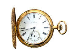 17 Jewel ELGIN National Watch Co.14K Gold Men's Hunter Case Pocket Watch Size 12