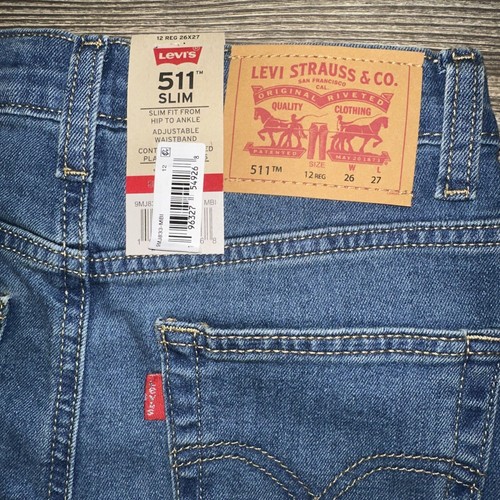 Levis 511 Slim Fit Stretch Jeans Boys 12 Reg ADJUSTABLE 26x27. NWT. 16 - Picture 6 of 11