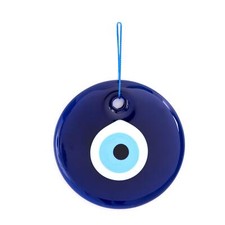 5" Glass Blue Evil Eye Wall Hanging Ornament Turkish Amulet Protection Charm