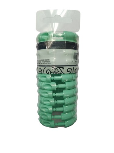 New 12 pcs plastic bathroom shower curtain rings locking round hook green - Picture 2 of 2