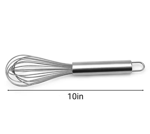 2pk 10" Stainless Steel Kitchen Whisk Egg Beater Hand Blending Tool - Picture 3 of 4