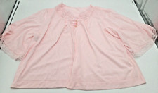 Vintage JCPenney Gaymode Baby Pink Bed Jacket Sheer Nylon M Darling Retro P3