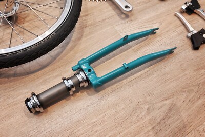 Brompton Blue Stahl Vordergabel komplett mit Chrom Steuersatz