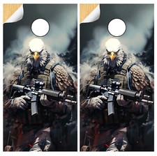 C334 Eagle Flag Cornhole Board Wraps LAMINATED Wrap Decals Vinyl Sticker Skins
