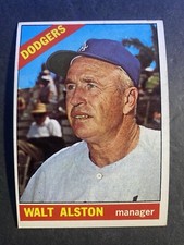 1966 Topps Baseball Walt Alston Los Angeles Dodgers Card #116 (d) Hall of Famer